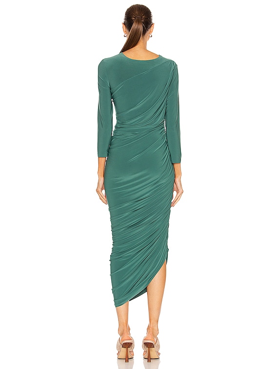 Norma Kamali Long Sleeve Diana Gown in Mountain Green | FWRD