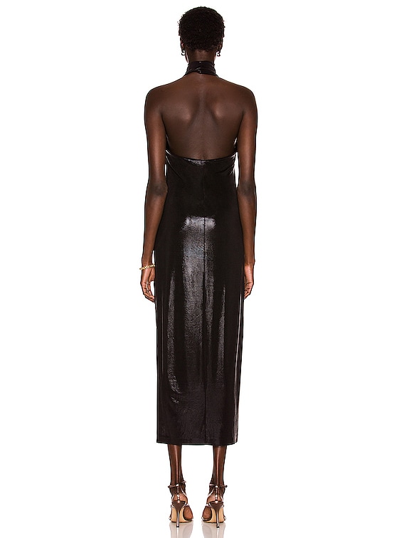 NORMA KAMALI ST4224VE895001 関税送料込 Norma Kamali Halter Turtleneck Side Slip Gown in Black | FWRD