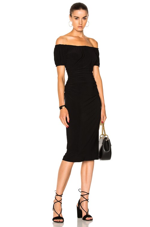 Norma Kamali Sophia Shirred Dress in Black | FWRD