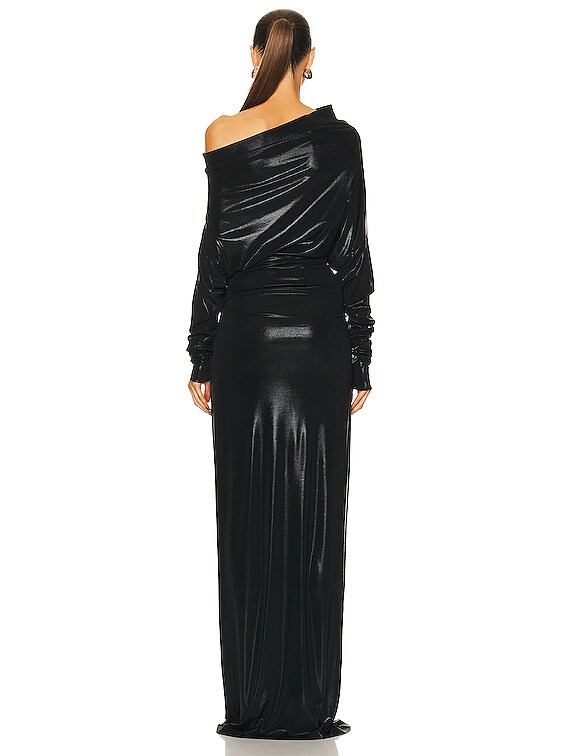 Norma Kamali Four Sleeve All In One Gown in Black | FWRD