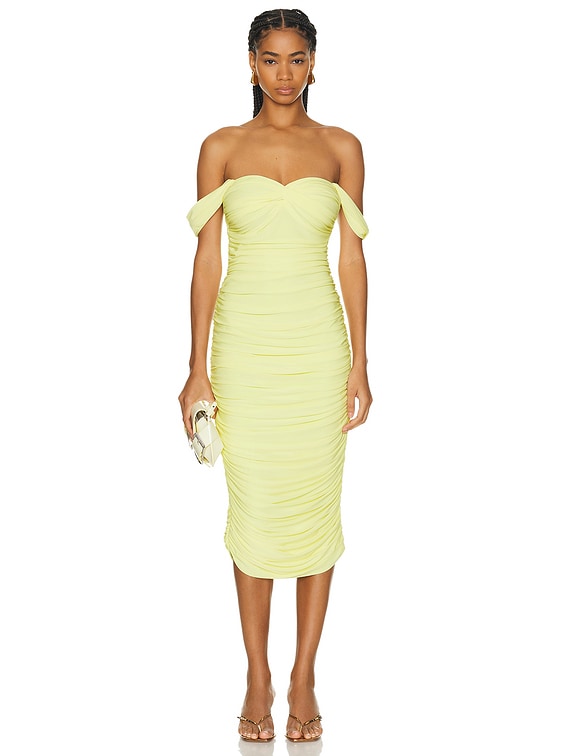 Yellow knee length fashion dress