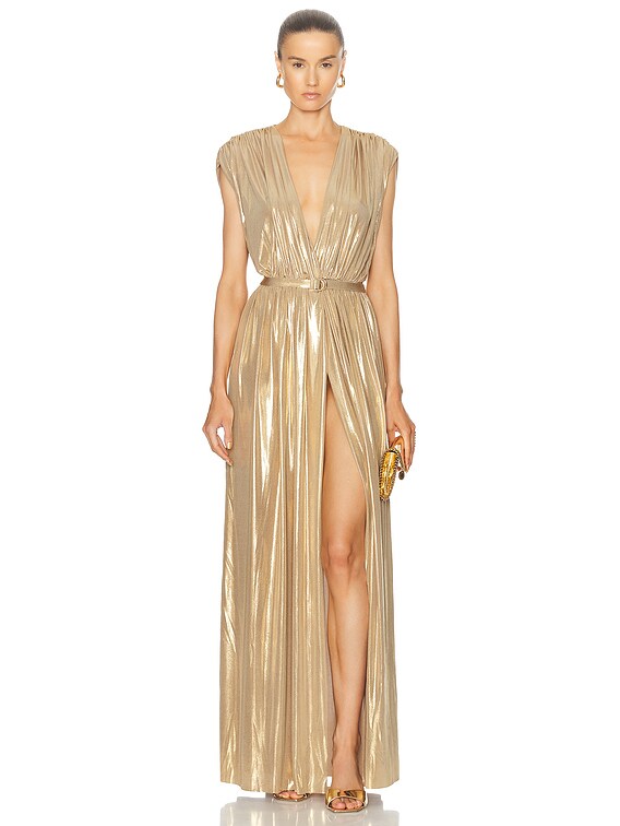 Norma Kamali Athena Gown in Gold | FWRD