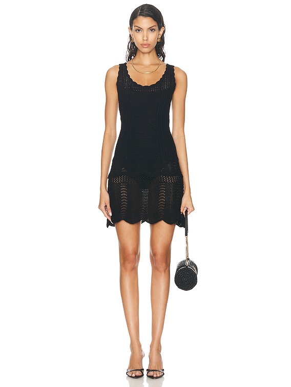 ワンピース andmary Lily crochet mini dress BLACK Lily crochet mini dress