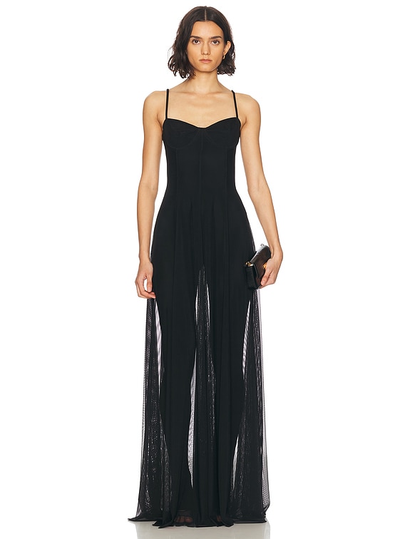 ワンピース Norma Kamali 'Underwire Gown' dress Norma Kamali Underwire Gown With Catsuit in Black | FWRD