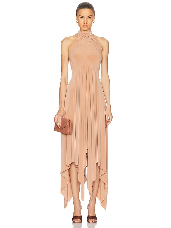 Norma Kamali Convertible Midcalf Dress in Cappuccino | FWRD