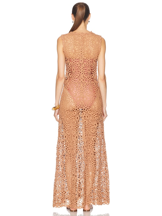 ワンピース Norma Kamali SLEEVELESS SWING MAXI DRESS (ST1253 CRE76833) Norma Kamali Sleeveless Swing Maxi Dress in Cappuccino | FWRD