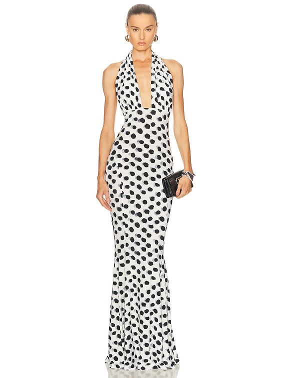 Cross Halter Fishtail Gown