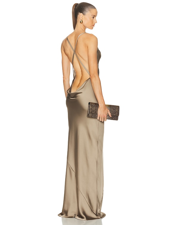 Cross Back Bias Gown