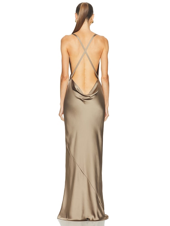 Cross Back Bias Gown