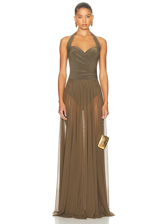 green emerald velvet dress Norma Kamali Dresses Black main image 1