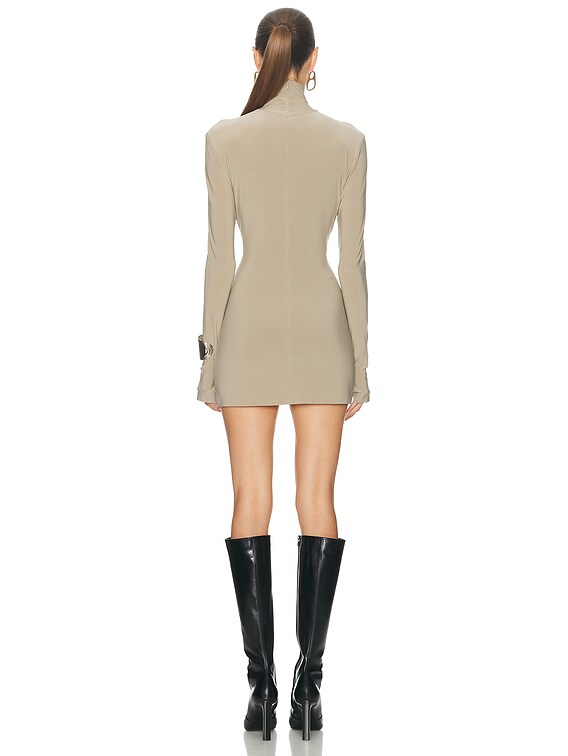 Norma Kamali Long Sleeve Slim Fit Turtleneck Pickleball Dress in