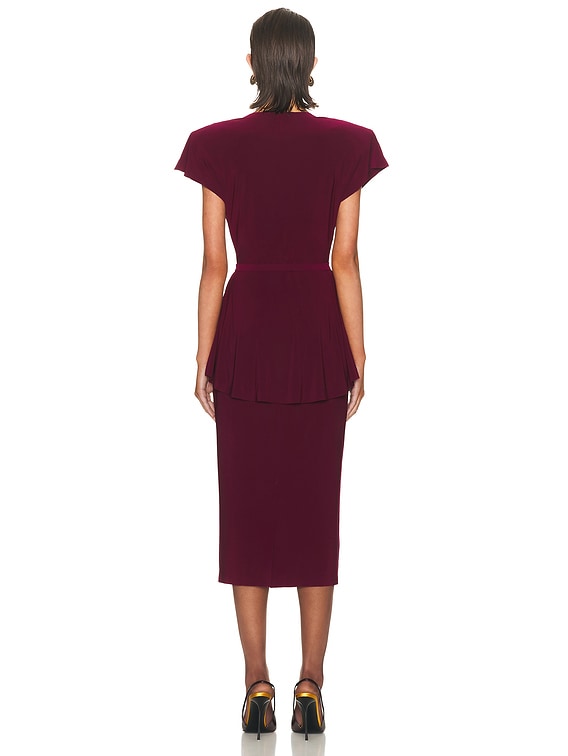 SHOULDER PADDED PEPLUM DRESS 【公式通販】