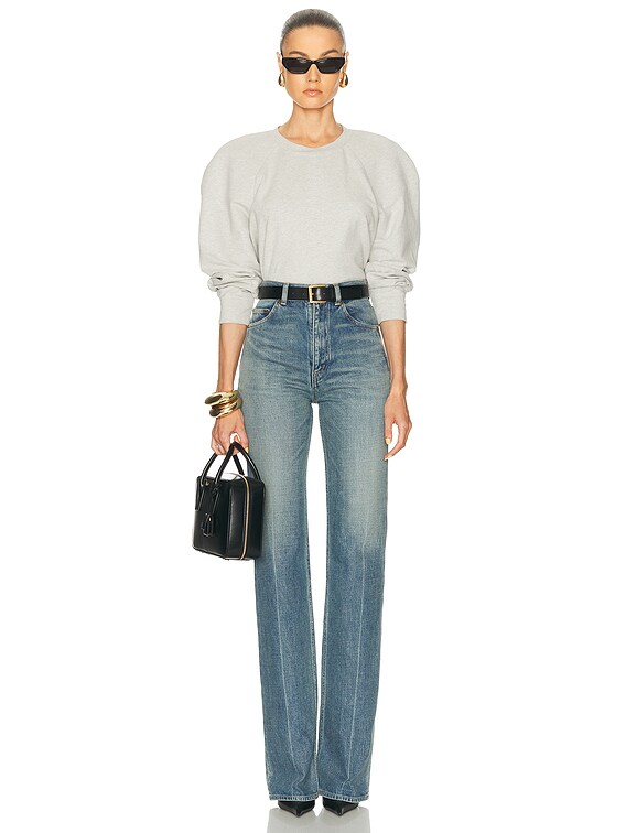 Norma Kamali Bomber 1980s Sweatshirt in Light Heather Grey | FWRD