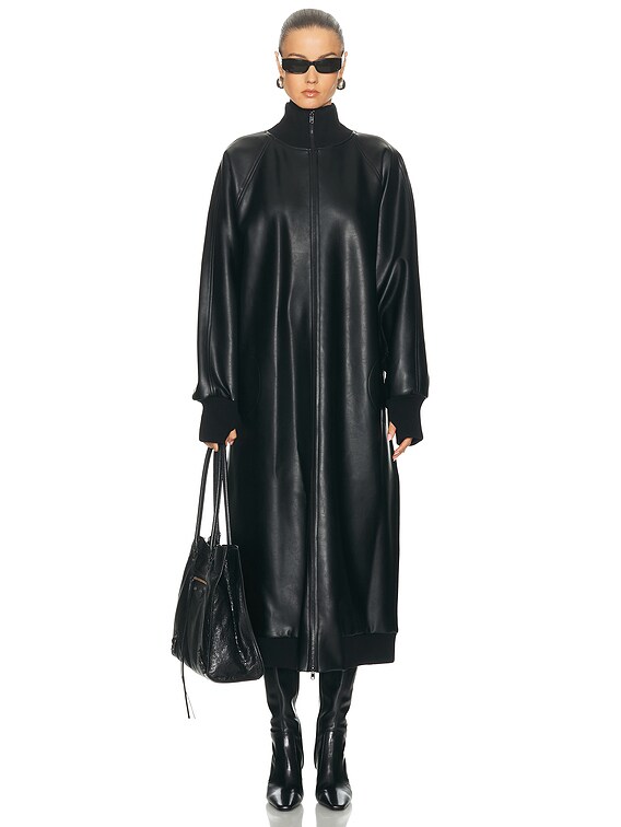 Norma Kamali Oversized Turtleneck Bomber Jacket in Black | FWRD