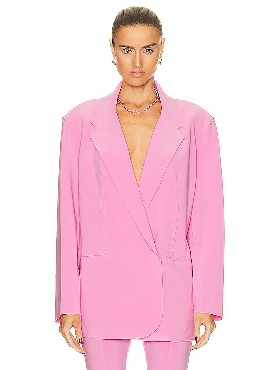 Norma Kamali Oversized Double Breasted Jacket in Candy Pink | FWRD