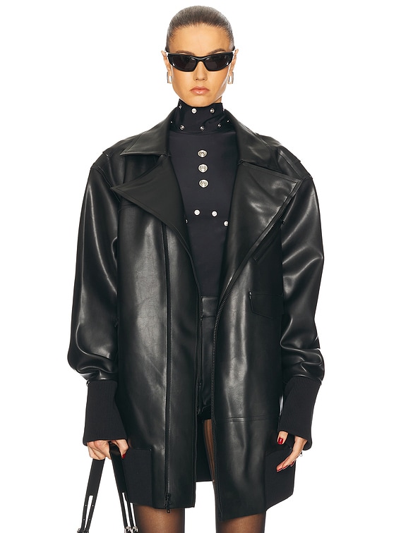 Norma Kamali Oversized Moto Jacket in Black | FWRD