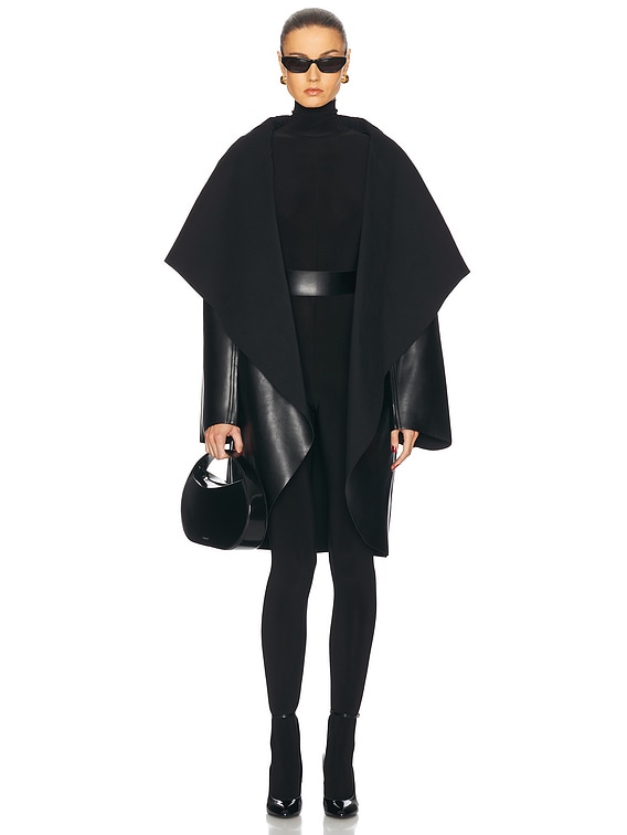 Norma Kamali Reversible Shawl Collar Coat in Black | FWRD