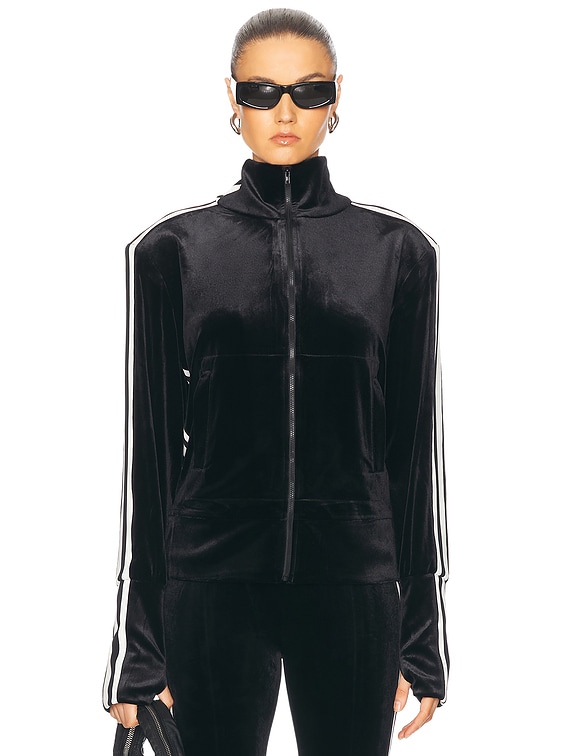 Norma Kamali Side Stripe Turtleneck Jacket in Black & Offset