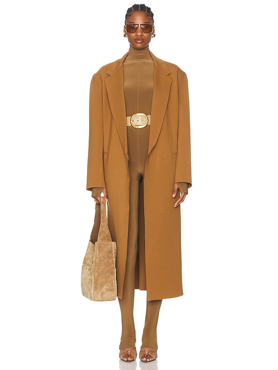 Norma Kamali Oversized Double Breasted Midcalf Coat in