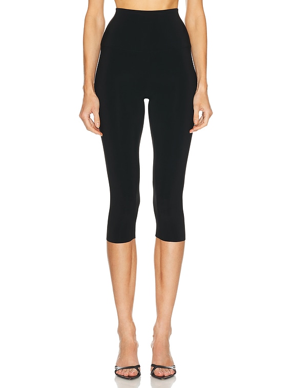 Norma Kamali x Lifestyle Pedal Pusher Capri Legging in Black | FWRD