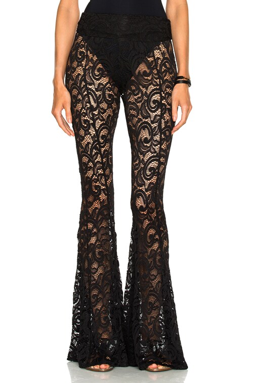 Norma Kamali Fishtail Pant in Black Lace | FWRD