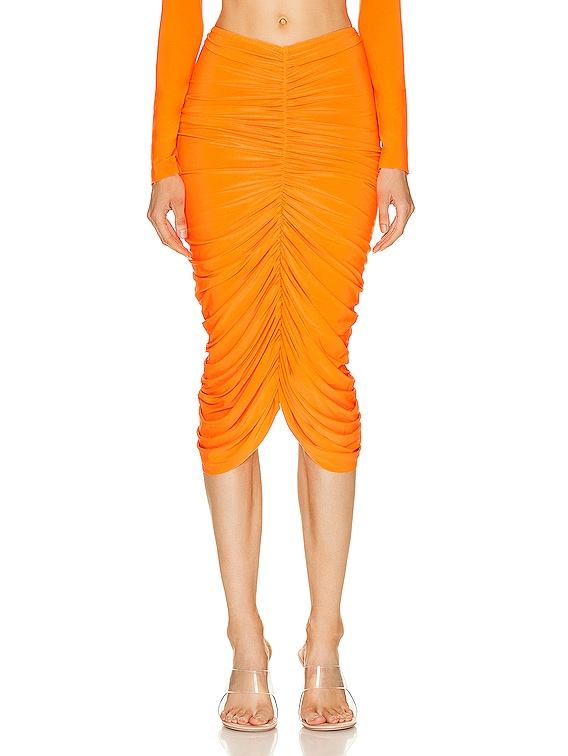 Norma Kamali Shirred Skirt in SOS | FWRD