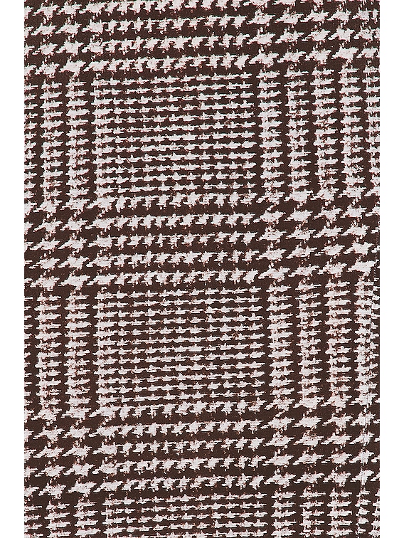 Norma Kamali Pleated Micro Skirt in Chocolate Glenn Plaid Tweed | FWRD