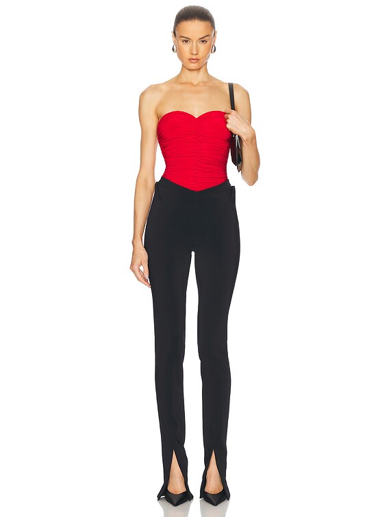 Norma Kamali for FWRD Slinky Marissa Bodysuit in Tiger Red | FWRD