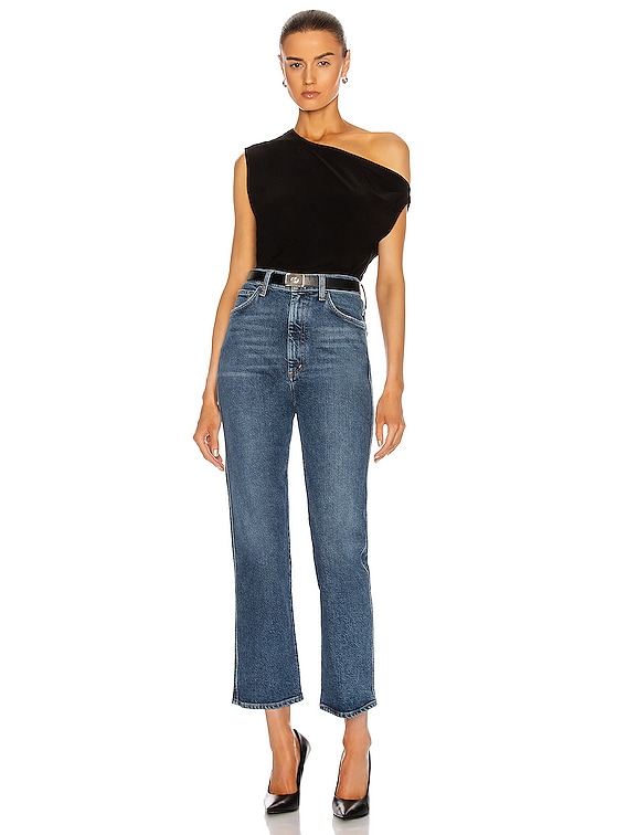 Norma Kamali Drop Shoulder Top in Black | FWRD