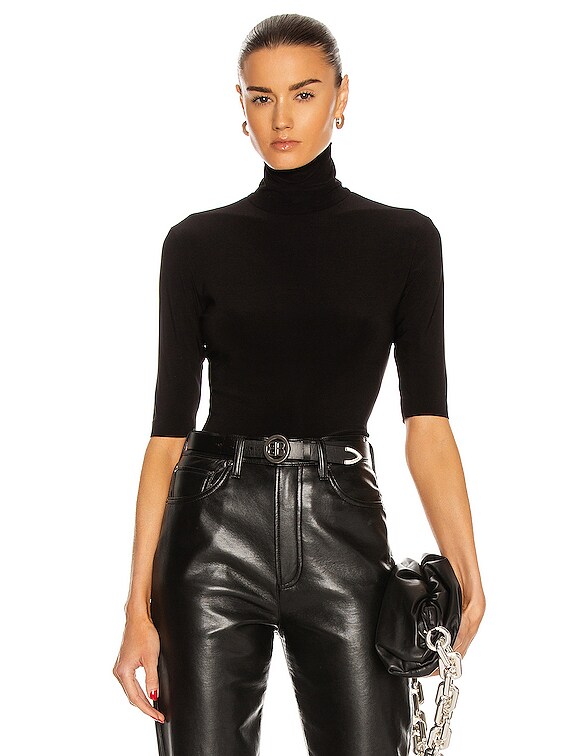 Slim Fit Short Sleeve Turtleneck Top