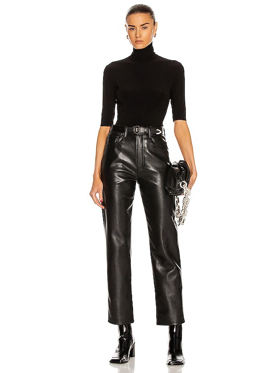 Slim Fit Short Sleeve Turtleneck Top