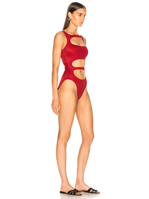 norma kamali red swimsuit