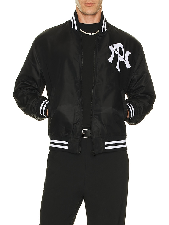No Problemo Nyp Nylon Varsity Jacket in Black | FWRD