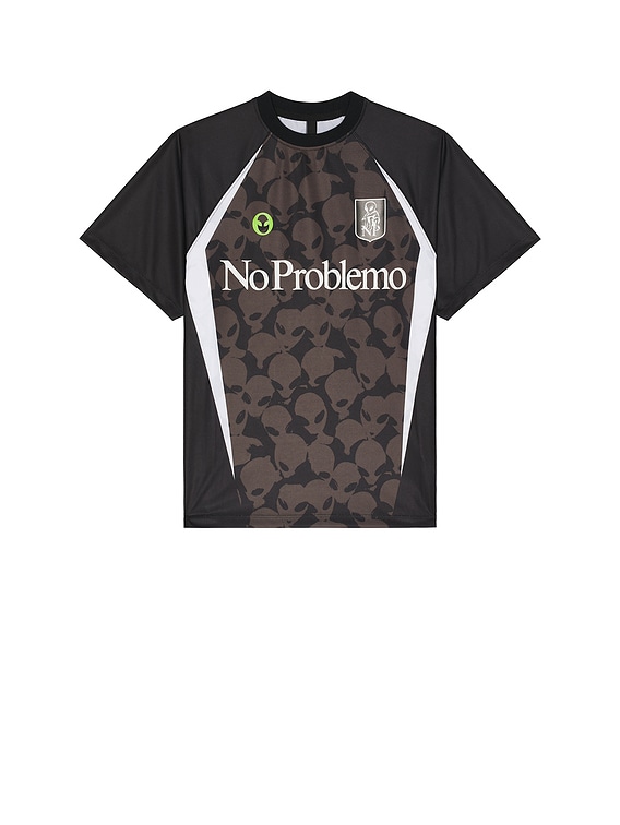 [NO PROBLEMO] AREA 51 FOOTBALL SHIRT ★大人気★ No Problemo Area 51 Football Shirt in Black | FWRD