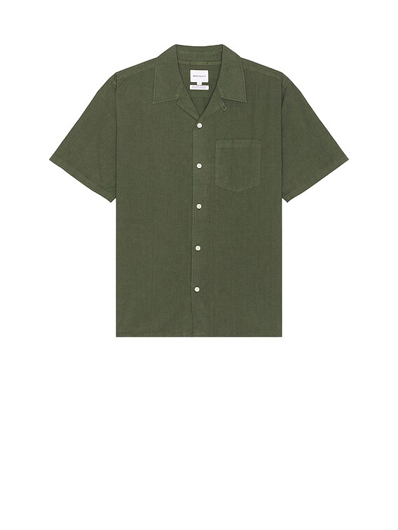 Norse Projects Carsten Cotton Tencel Shirt in Spruce Green | FWRD