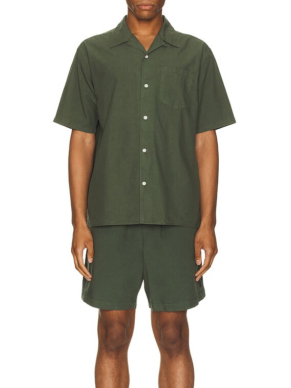 Norse Projects Carsten Cotton Tencel Shirt in Spruce Green | FWRD