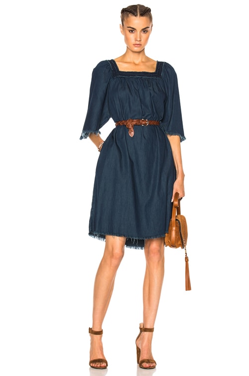 NSF Alia Dress in Flat Indigo | FWRD