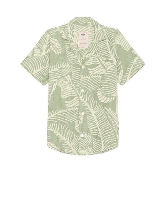 OAS Banana Leaf Cuba Terry Shirt in Green | FWRD