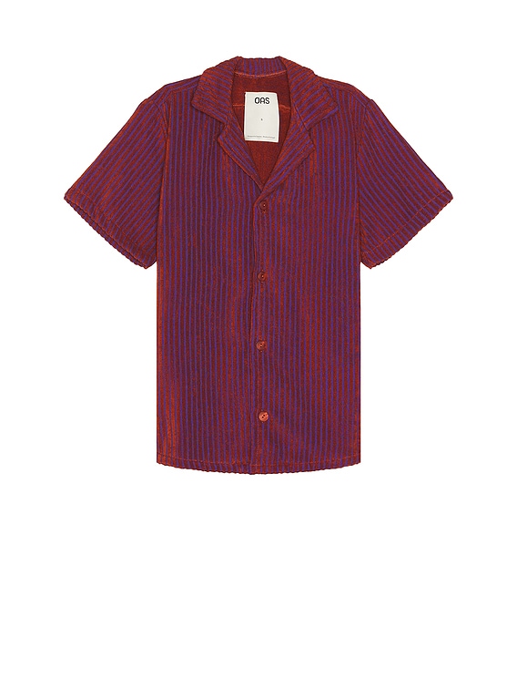 【新品未使用】OAS Red Scribble Cuba Net Shirt OAS Scribble Cuba Net Shirt in Red | FWRD