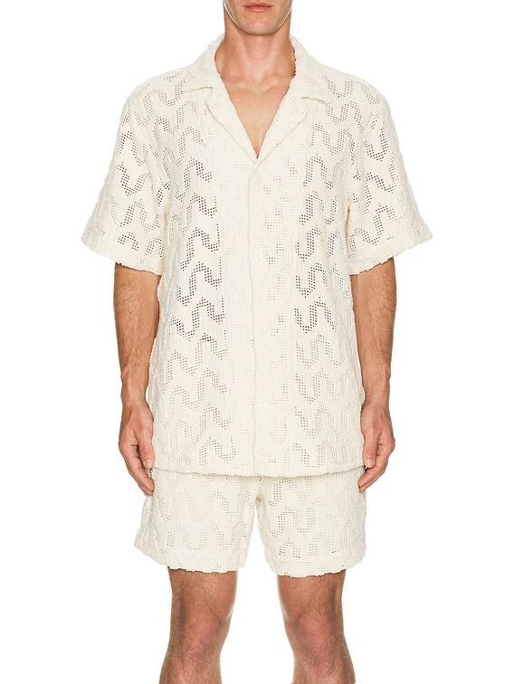 OAS Atlas Cuba Crochet Shirt in Cream | FWRD