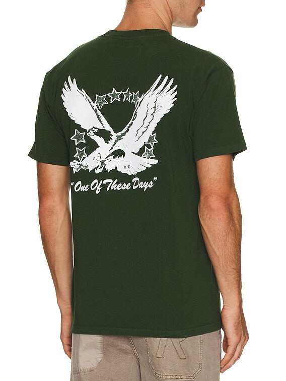 ONE OF THESE DAYS Screaming Eagle T-Shirt in Forest Green | FWRD