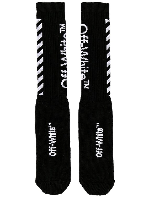 WHITE DIAG MID SOCKS in white