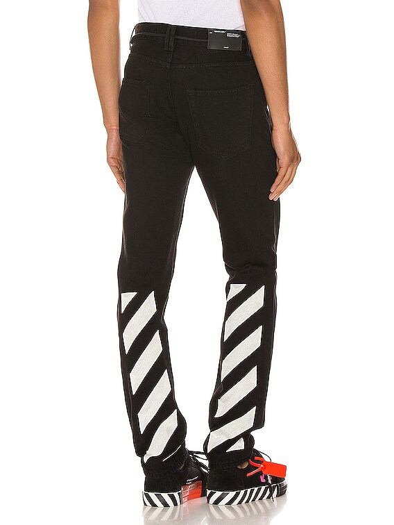 off white diagonal jeans