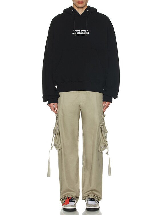 【関税込み】Off-White ブラック Ironic Quote フーディ OFF-WHITE Ironic Quote Over Hoodie in Black & White | FWRD