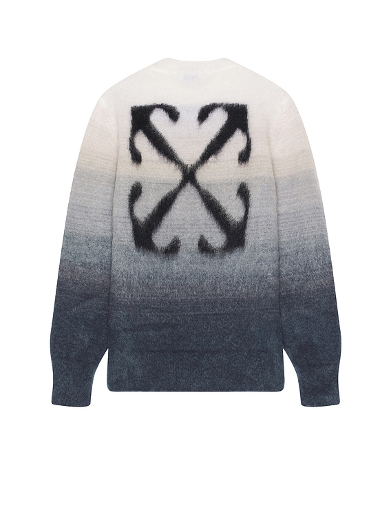 OFF-WHITE Mohair Arrow Gradient Knit in Medium Grey | FWRD
