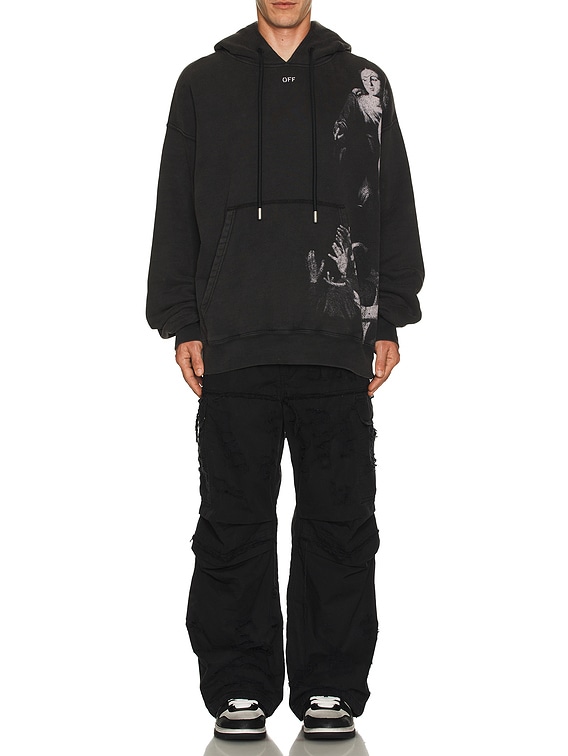 OFF‐WHITE☆BLURRED MARY SKATER HOODIE ウォッシュ加工 Off-White Black Blurred Mary Skate Hoodie Off-White