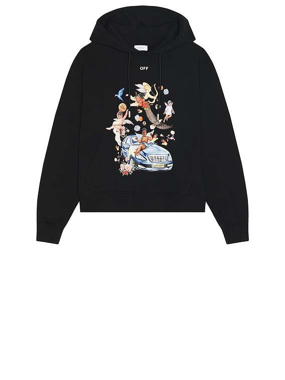 OFF-WHITE Fresco Car Skate Hoodie in Black & White | FWRD