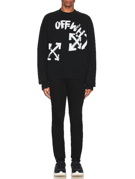 OFF-WHITE PAINT SCRIPT SKATE スウェットシャツ - Black & White | FWRD