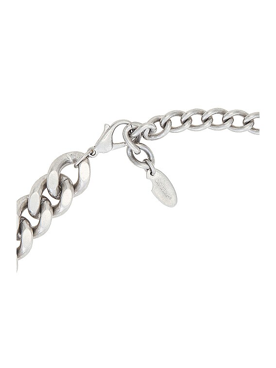 Off-White チェーンネックレス シルバー ブランドロゴ メンズ OFF-WHITE ネックレス - Silver | FWRD