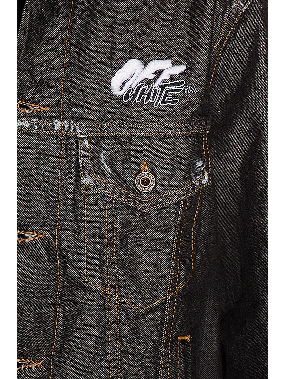 OFF-WHITE Arrow Slim Denim Jacket in Black | FWRD